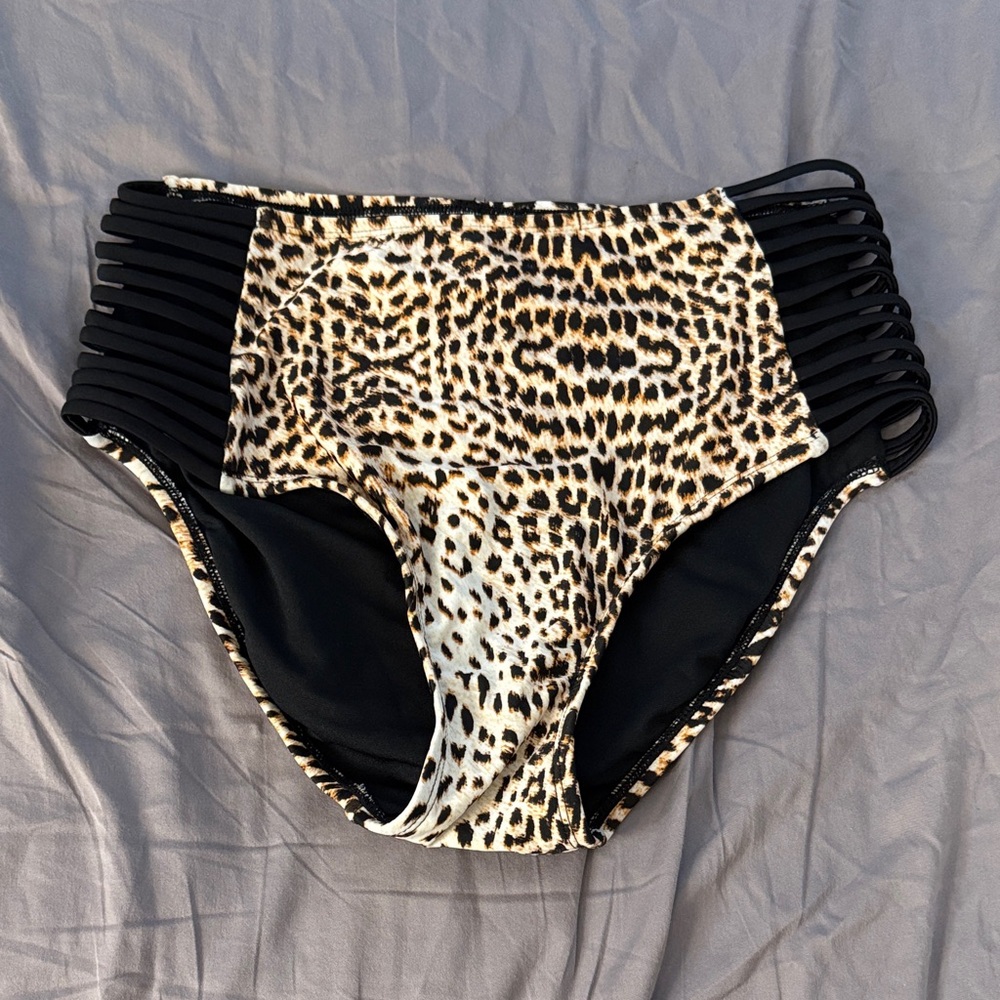 Xhilaration Leopard Print High-Waisted Bikini Bottom